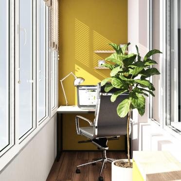 Интерьер балкона с балконом и панорамными окнами  смотреть на Basicdecor