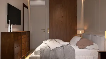 Интерьер спальни cветильниками над кроватью  смотреть на Basicdecor