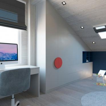 Интерьер детской c рабочим местом в современном стиле смотреть на Basicdecor