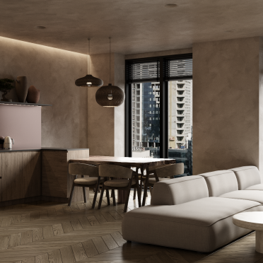 Интерьер гостиной c подсветкой  смотреть на Basicdecor