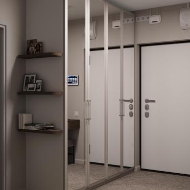 Интерьер коридора с зеркалом на двери  смотреть на Basicdecor