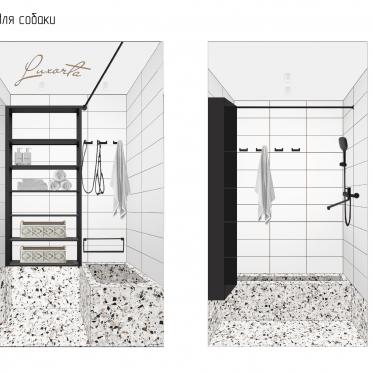 Интерьер с душевой из плитки  смотреть на Basicdecor