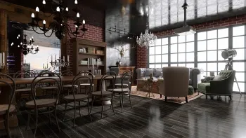 Интерьер кафе и ресторана в стиле лофт и готическом смотреть на Basicdecor