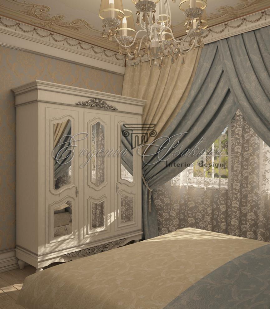 Интерьер спальни в классическом стиле, в стиле кантри и ампире