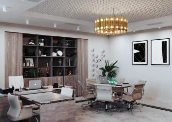 Интерьер кабинета c рабочим местом в современном стиле смотреть на Basicdecor