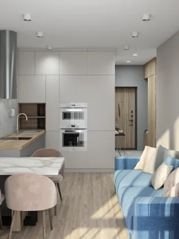 Интерьер кухни с без окна  смотреть на Basicdecor