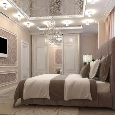 Интерьер спальни c подсветкой в стиле фьюжн смотреть на Basicdecor