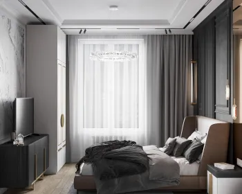 Интерьер спальни cветильниками над кроватью  смотреть на Basicdecor