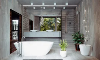 Интерьер ванной в современном стиле смотреть на Basicdecor