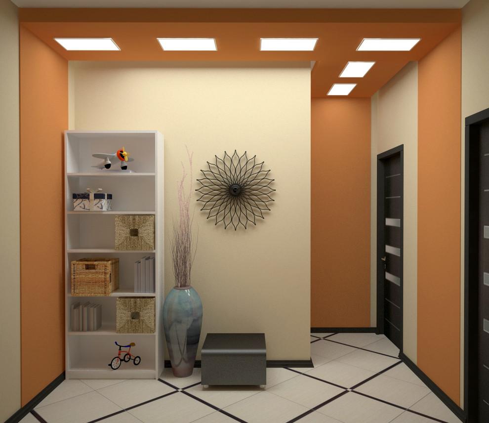 Интерьер коридора с подсветкой настенной, подсветкой светодиодной и с подсветкой в современном стиле