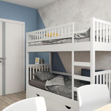 Интерьер детской c антресолью и двухъярусной кроватью  смотреть на Basicdecor