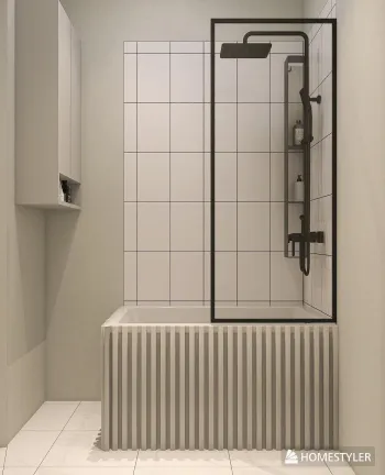Интерьер ванной с душевой из плитки  смотреть на Basicdecor