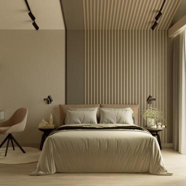 Интерьер спальни cветильниками над кроватью  смотреть на Basicdecor