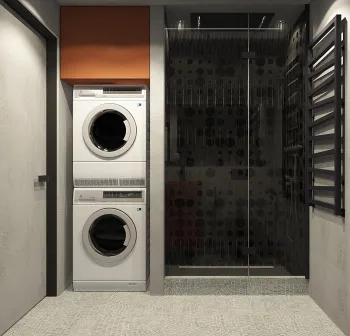 Интерьер ванной с постирочной  смотреть на Basicdecor