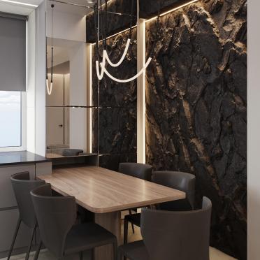 Интерьер столовой c подсветкой  смотреть на Basicdecor