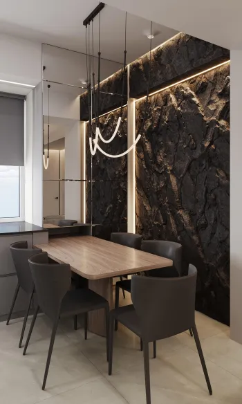 Интерьер столовой c подсветкой  смотреть на Basicdecor