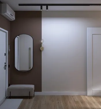 Интерьер прихожей с нишей с подсветкой  смотреть на Basicdecor