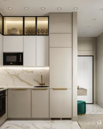 Интерьер кухни с кухней-нишей в современном стиле смотреть на Basicdecor