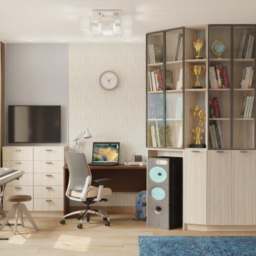 Интерьер детской c рабочим местом в современном стиле смотреть на Basicdecor