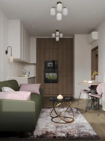 Интерьер гостиной c подсветкой  смотреть на Basicdecor