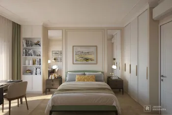 Интерьер спальни cветильниками над кроватью  смотреть на Basicdecor