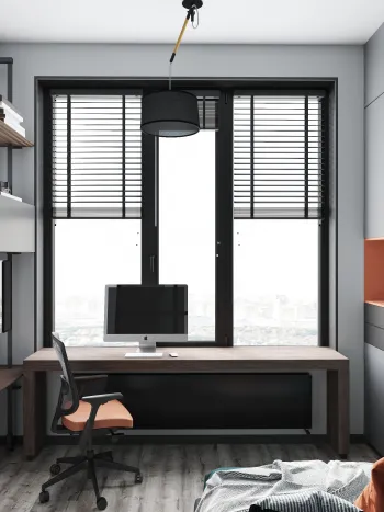 Интерьер с жалюзи и дверными жалюзи  смотреть на Basicdecor