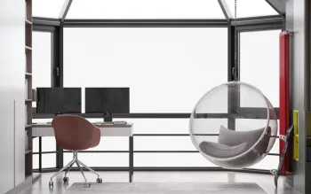 Интерьер c рабочим местом в современном стиле смотреть на Basicdecor