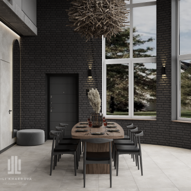 Интерьер столовой в современном стиле и гоблинкоре смотреть на Basicdecor