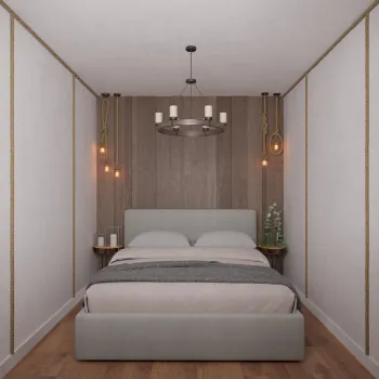 Интерьер спальни cветильниками над кроватью  смотреть на Basicdecor