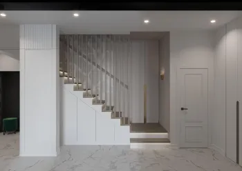Интерьер коридора с лестницей  смотреть на Basicdecor