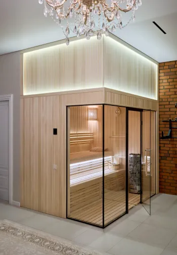 Интерьер cауной и с подсветкой  смотреть на Basicdecor