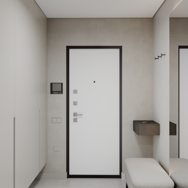 Интерьер прихожей с зеркалом на двери  смотреть на Basicdecor
