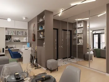 Интерьер гостиной с проходной  смотреть на Basicdecor