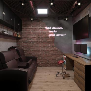 Интерьер кабинета c подсветкой  смотреть на Basicdecor
