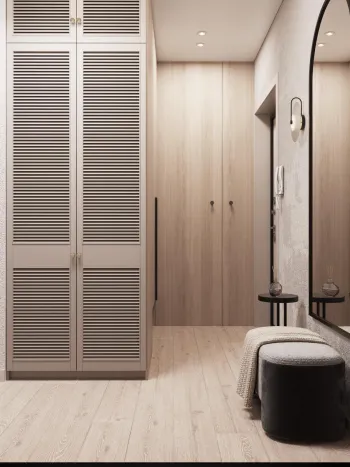 Интерьер прихожей с жалюзи и дверными жалюзи  смотреть на Basicdecor