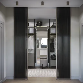 Интерьер гардеробной с гардеробной  смотреть на Basicdecor