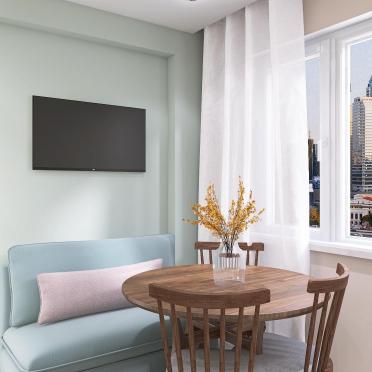 Интерьер кухни с телевизором на стене  смотреть на Basicdecor