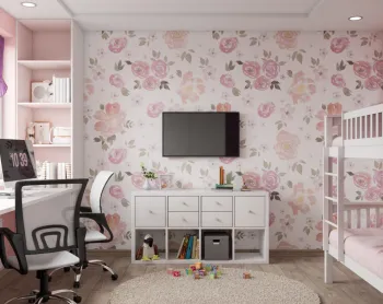 Интерьер детской c рабочим местом и для девочки  смотреть на Basicdecor