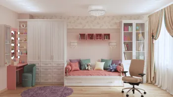 Интерьер детской с для девочки в современном стиле смотреть на Basicdecor