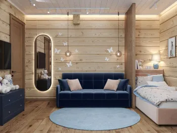 Интерьер детской с в деревянном доме  смотреть на Basicdecor