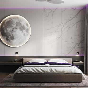 Интерьер спальни cветильниками над кроватью  смотреть на Basicdecor
