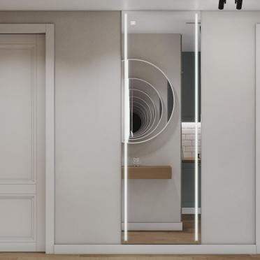 Интерьер прихожей с зеркалом на двери  смотреть на Basicdecor
