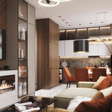 Интерьер гостиной c подсветкой  смотреть на Basicdecor