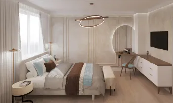 Интерьер спальни cветильниками над кроватью  смотреть на Basicdecor