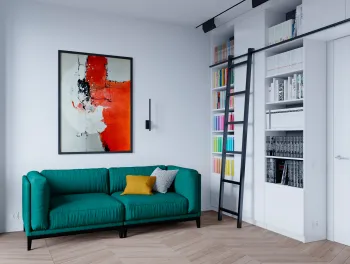 Интерьер гостиной c антресолью в современном стиле смотреть на Basicdecor
