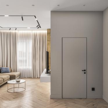 Интерьер с проходной и зеркалом на двери  смотреть на Basicdecor