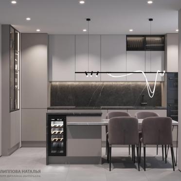 Интерьер кухни c подсветкой в современном стиле смотреть на Basicdecor