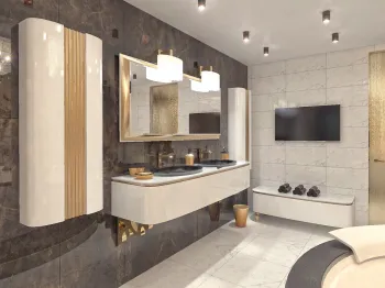 Интерьер ванной в современном стиле смотреть на Basicdecor
