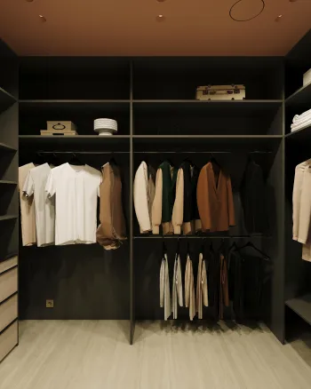 Интерьер гардеробной с гардеробной  смотреть на Basicdecor