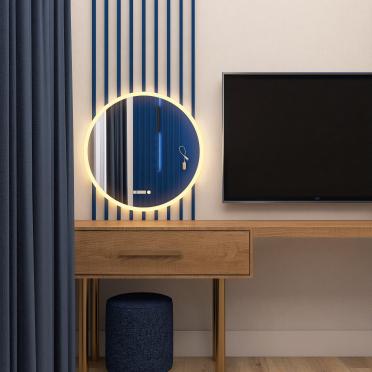 Интерьер спальни c подсветкой  смотреть на Basicdecor